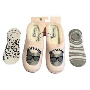 Spoiled Angel House Slippers Socks Set Women's Size XL Pink